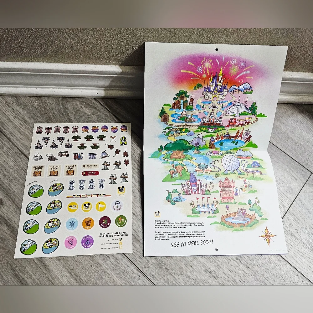 Walt Disney World 2026 Calendar with Stickers - Blue and Yellow